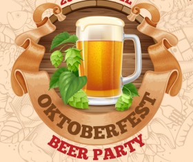 Beer party flyer template vectors 02