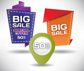 Big sale labels creative design vector