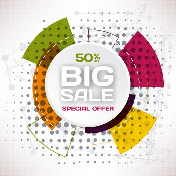 Big sale with special offer background vector free download