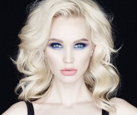 Blonde blue-eyed beautiful woman Stock Photo 01