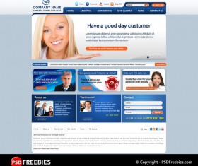 Blue Template for Corporate Website PSD