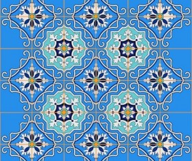 Blue floral decor pattern vector