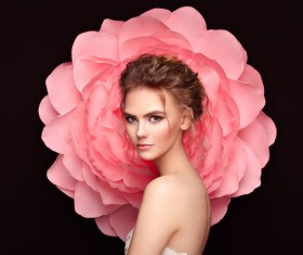 Bright decorative flowers with girls Stock Photo 01