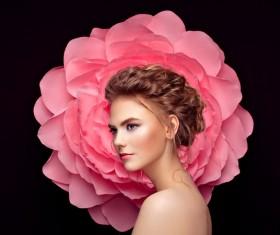 Bright decorative flowers with girls Stock Photo 02