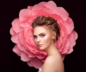 Bright decorative flowers with girls Stock Photo 03