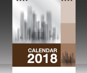 Brown vertical desk calendar 2018 cover template vector