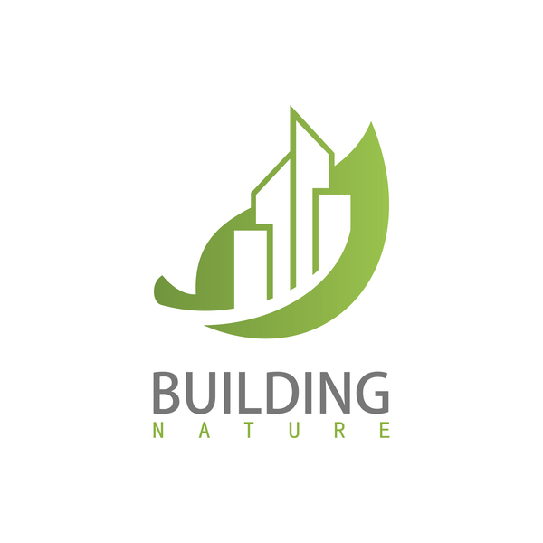 Building nature logo vector