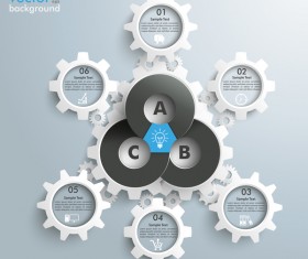Business gear infographic vector 01