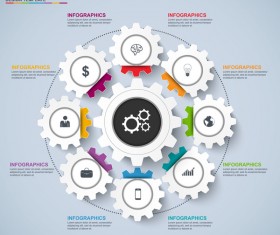 Business gear infographic vector 02