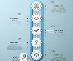 Business gear infographic vector 03
