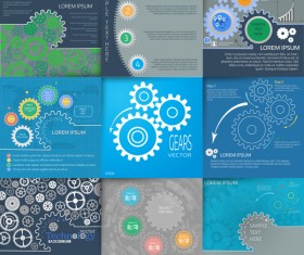 Business gear infographic vector 04