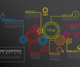 Business gear infographic vector 05