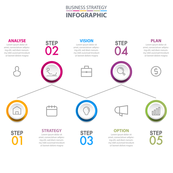 Business strategy infographic template vector 03