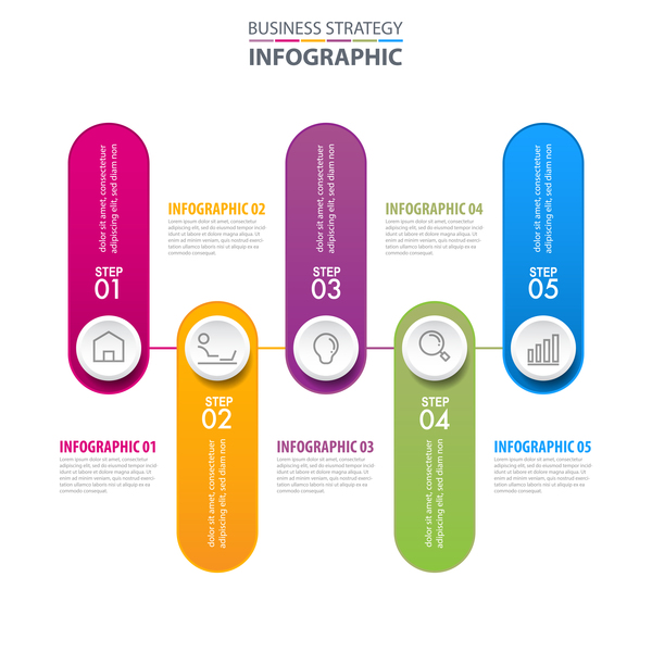 Business strategy infographic template vector 05