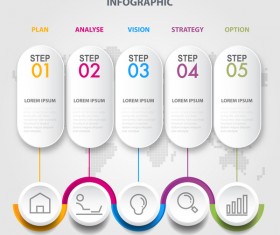 Business strategy infographic template vector 08