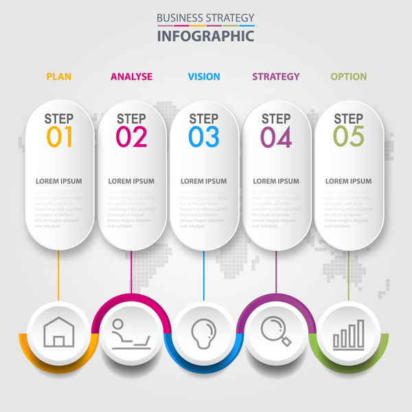 Business strategy infographic template vector 08