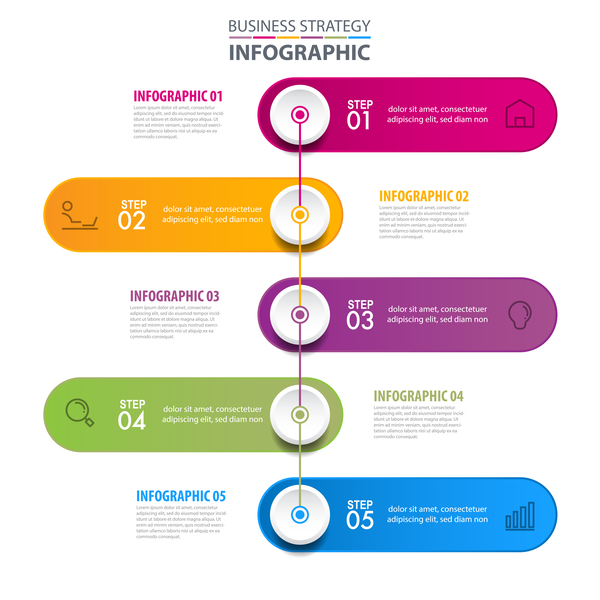 Business strategy infographic template vector 15