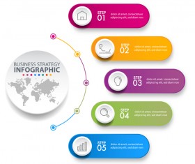 Business strategy infographic template vector 19