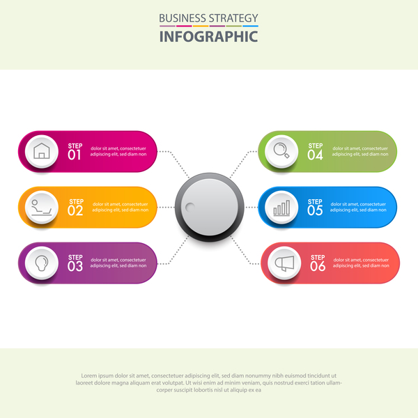 Business strategy infographic template vector 23
