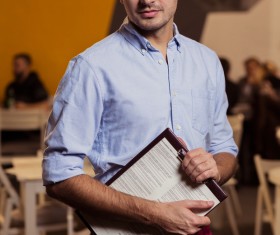 Cafe waiter Stock Photo 01