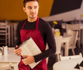 Cafe waiter Stock Photo 02