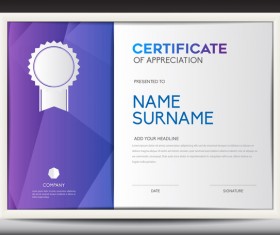 Certificate for appreciation vector template 01