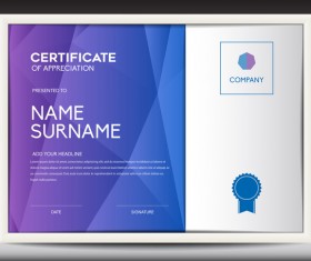 Certificate for appreciation vector template 02