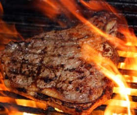 Charcoal barbecue beef Stock Photo