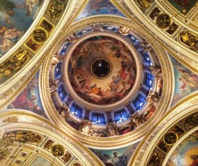 Church interior wall Stock Photo