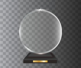 Circle acrylic glass trophy award vector