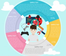 Circle frame Infographic template vector 03