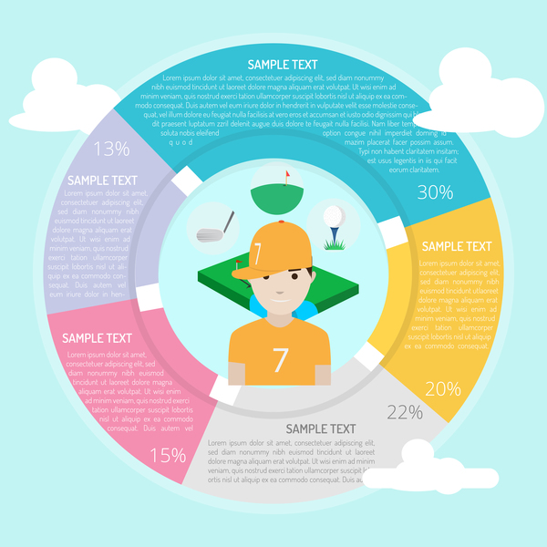 Circle frame Infographic template vector 04