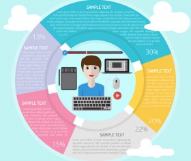 Circle frame Infographic template vector 06