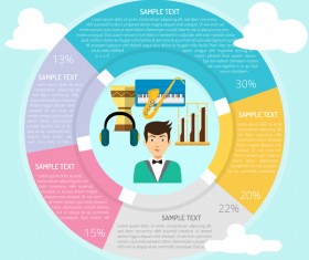 Circle frame Infographic template vector 07