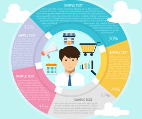 Circle frame Infographic template vector 12