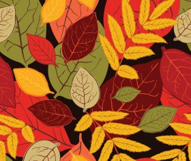 Colored autumn leaves seamless pattern vectors