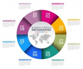 Colored circle infographic template vector
