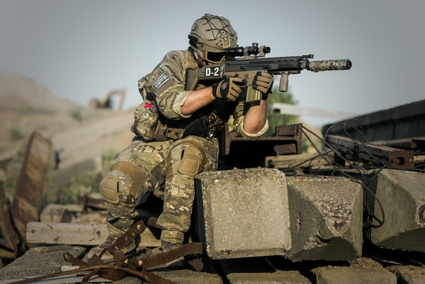 Combat soldiers Stock Photo