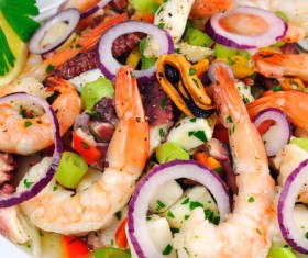 Coveted Delicious Seafood Salad Stock Photo 02