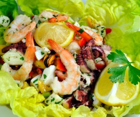 Coveted Delicious Seafood Salad Stock Photo 03