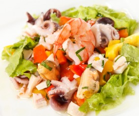 Coveted Delicious Seafood Salad Stock Photo 04