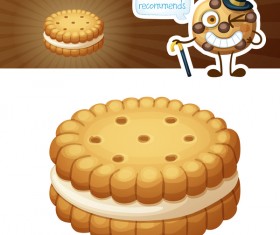 Creamy sandwich cookies vector