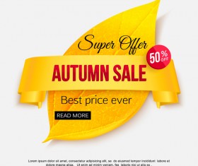 Creative autumn sale labels design vectors 03