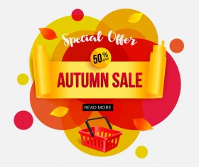 Creative autumn sale labels design vectors 04