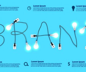 Creative light bulb business template vector