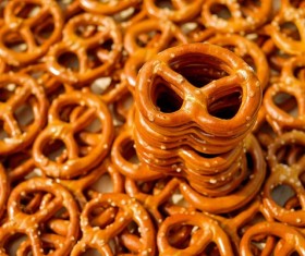Crispy baked pretzels Stock Photo
