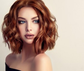 Curly hair beautiful young woman Stock Photo 01