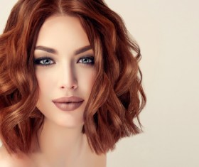 Curly hair beautiful young woman Stock Photo 03