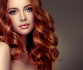 Curly hair beautiful young woman Stock Photo 09