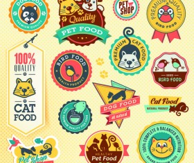 Cute house pet food labels vector